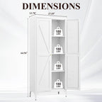 Metal 2 Doors Kitchen Pantry Cabinet with Adjustable Shelves 65 inch Tall Large Steel Cabinet Locker Utility Kitchen Cupboard for Living Room, Dining Room and Office (White)