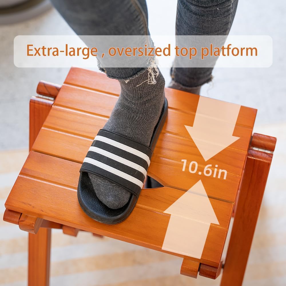 Wooden Step Stool for Adults/Folding stools Wood Step Ladder/Lightweight Step...
