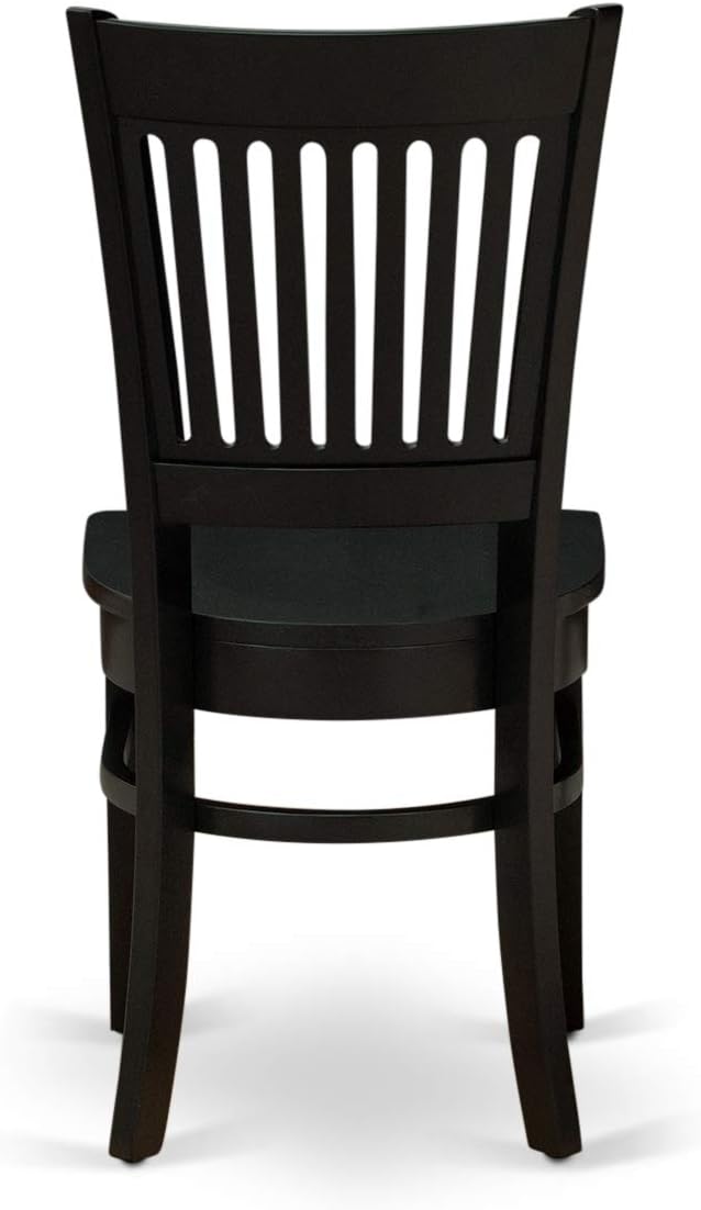East West Furniture AMVA3-BLK-W 3 Piece Dining Table Set for Small Spaces Contains a Round Kitchen Table with Pedestal and 2 Dining Chairs, 36x36 Inch, Black