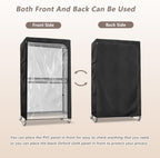 Rileytee Garment Rack Cover,600D Heavy Duty Waterproof Clothing Rack Cover,Clothes Rack Cover with Zipper for Metal Garment Rack（Clear Front,46"W x 18"D x 80"H,Cover Only)