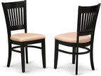 East West Furniture LGVA5-BLK-C 5 Piece Dining Room Furniture Set Includes a Rectangle Kitchen Table with Butterfly Leaf and 4 Linen Fabric Upholstered Chairs, 42x84 Inch, Black