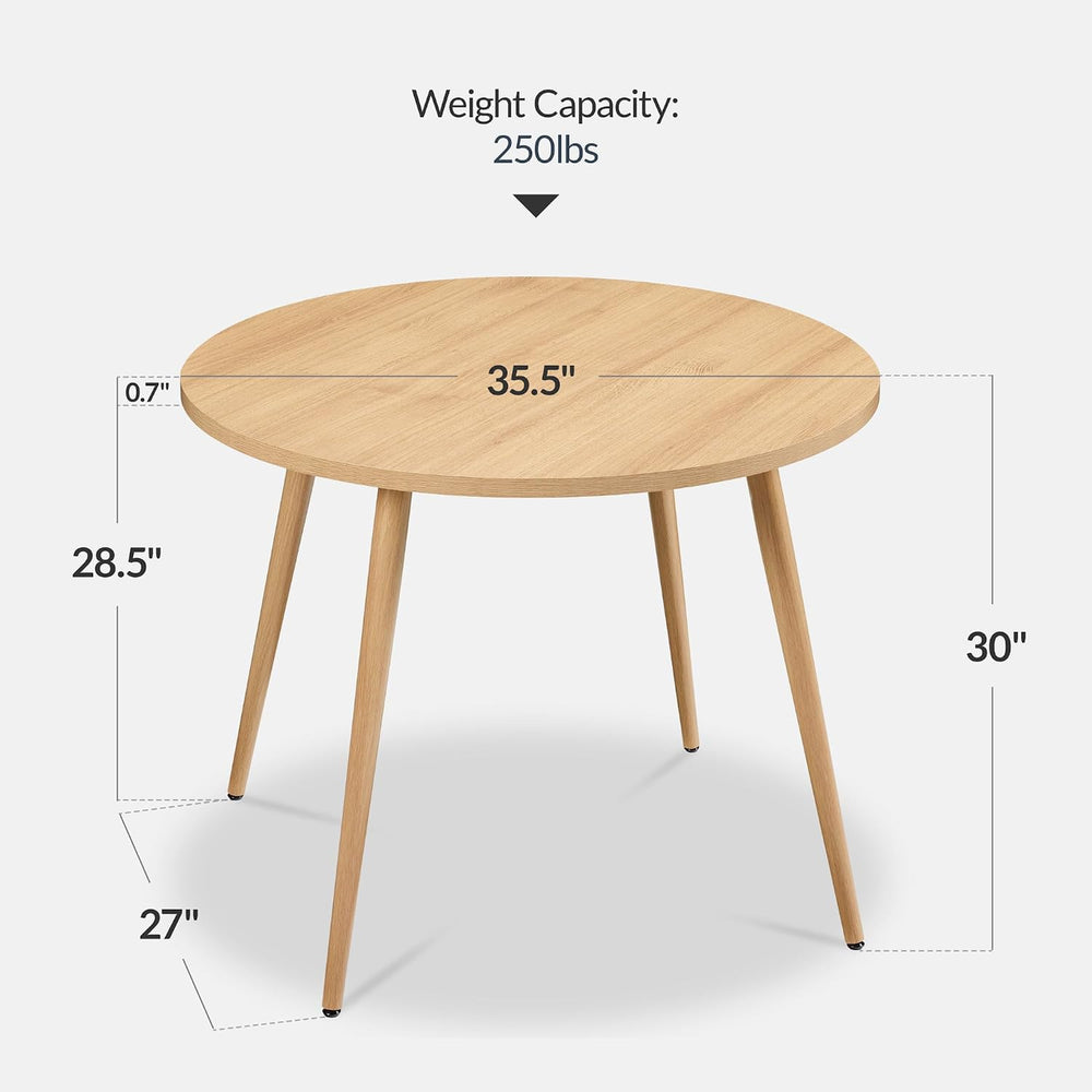 Best Choice Products Round 35.5in Dining Table for 4 w/Sturdy Wood Finish Ste...