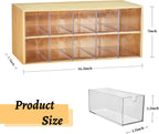 TIMIEEYA Tea Bag Organizer - Bamboo Tea Storage Organizer With Drawer 2 Layer, Tea Organizer for Tea Bags Natural Wood & Acrylic for Countertop Office Kitchen Cabinet Pantry