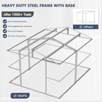 Restland 10x12 FT Metal Storage Shed Reinforced Frame Outdoor Shed with Clear Roof, Air Vent & Lockable Door Large Garden Tool Storage Sheds for Backyard, Garden, Lawn