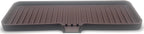 Happitasa Silicone Soap Dish Tray and Sponge Holder with Drain Chute | Bathroom and Kitchen Sink Organizer Caddy (Dark Chocolate, 12"x4", 7.4 Ounces)