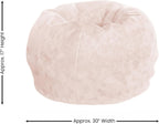 EMMA + OLIVER Daisy Small Blush Furry Bean Bag Chair for Kids and Teens
