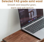 Solid Wood Monitor Stand for Saving Space, Monitor Riser with Storage, 2 Tier Computer Stand with Drawer, Multifunctional Desk Organizer for Home, Office(60cm-23.6in)