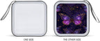 Butterfly Purple CD DVD Case Holder, 40 Disc Storage Wallet with Exclusive Printed Design, Zipper Closure And Handle for Music Movies Games Travel Car