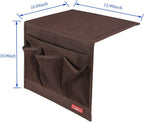 Bedside Storage Organizer - Table Cabinet Organizer Caddy for Remotes, Phone, Glasses (Classic 4 Pockets - Coffee)