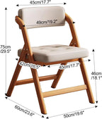 Folding Chairs with Padded Seats, Carbon Steel Bracket Folding Set of 2, Extra for Guests Kitchen, Bedroom,(Brown)