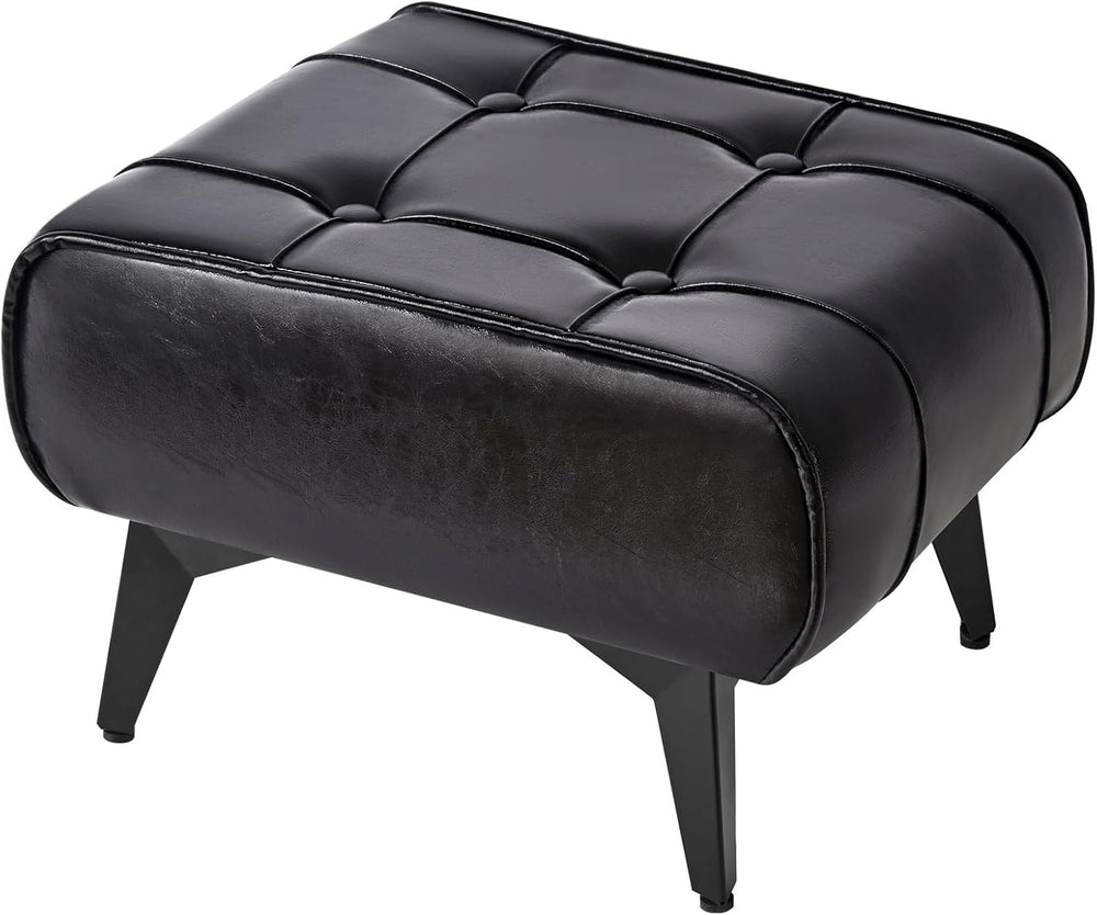 YMYNY Ottoman, Foot Stool with Metal Legs, Faux Leather Stool, Pouf Couch Sto...