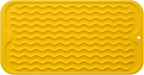 Silicone Dish Drying Mat for Multiple Usage,Easy clean,Eco-friendly,Heat-resistant Silicone Mat for Kitchen Counter or Sink,Refrigerator or Drawer Liner Yellow S 12 inches x 6 inches