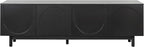 Ball & Cast Modern TV Stand with Arch Cabinets for TVs up to 78", Minimalist Entertainment Center w/Solid Wood Legs and Adjustable Shelves, Media Console for Living Room,Black