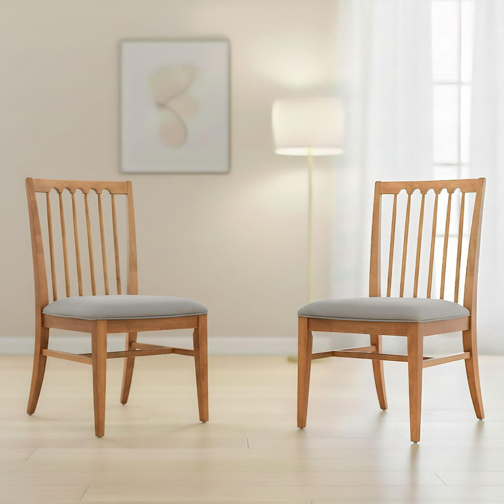 Wood Dining Chairs Set of 2, Upholstered Farmhouse Dining Room Chair, Chenill...