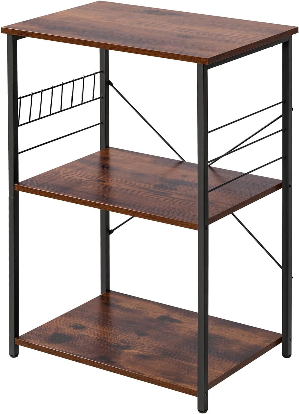 VEVOR 3-Tier Rolling Kitchen Cart, 23.7 in Microwave Stand with Storage, Util...