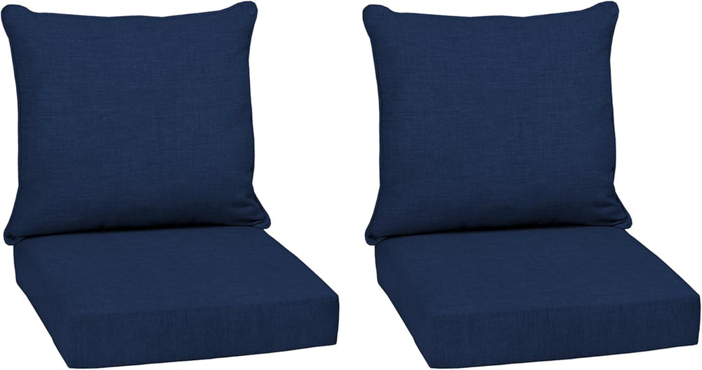 Arden Outdoor Chair Cushions for Patio Furniture, 22x24 Deep Seat, 2 Sets