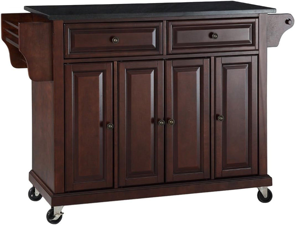 Crosley Furniture Full Size Granite Top Rolling Kitchen Island Storage Cart, ...