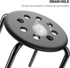Topeakmart 17.3in Round Backless Stool, 5-Pack, Black | Portable plastic frame, nestable, space-saving, sturdy, versatile for indoor/outdoor, garden or party.
