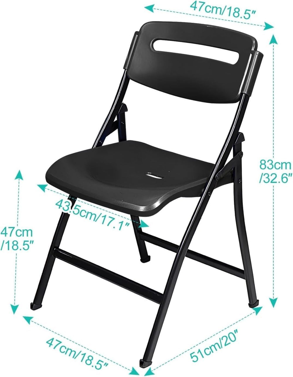Folding Chairs, Portable Stacking Indoor Outdoor Seating for Home, Yard, Gard...