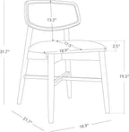 CHITA Wooden Dining Chairs Set of 2, Mid Century Modern Dining Room Chair, Natural Solid Wood Frame Kitchen Chairs, for Dining Room, Kitchen, Living Room (Upholstered Seat, Oak)