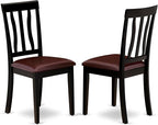 East West Furniture QUAN7-BCH-LC 7 Piece Kitchen Table & Chairs Set Consist of a Rectangle Butterfly Leaf Dining Table and 6 Faux Leather Upholstered Chairs, 40x78 Inch, Black & Cherry