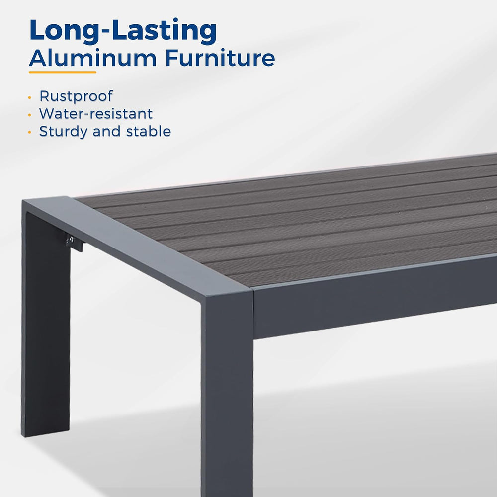 Wisteria Lane Aluminum Outdoor Patio Furniture Coffee Table, All-Weather Outd...