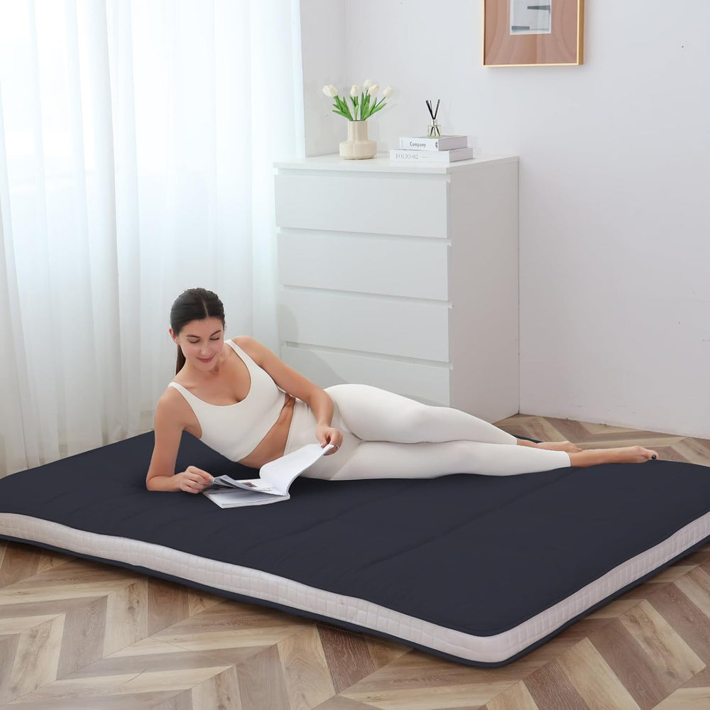 Japanese Floor Mattress - Extra Thick Foldable Twin Size Futon Mattress - Mem...