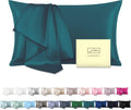 Mulberry Silk Pillow Cases Standard Size Silk Pillowcase with Zipper Soft Breathable Smooth Cooling Satin Silk Pillow Covers for Sleeping for Hair and Skin (Teal,20"X 26",1Pcs)