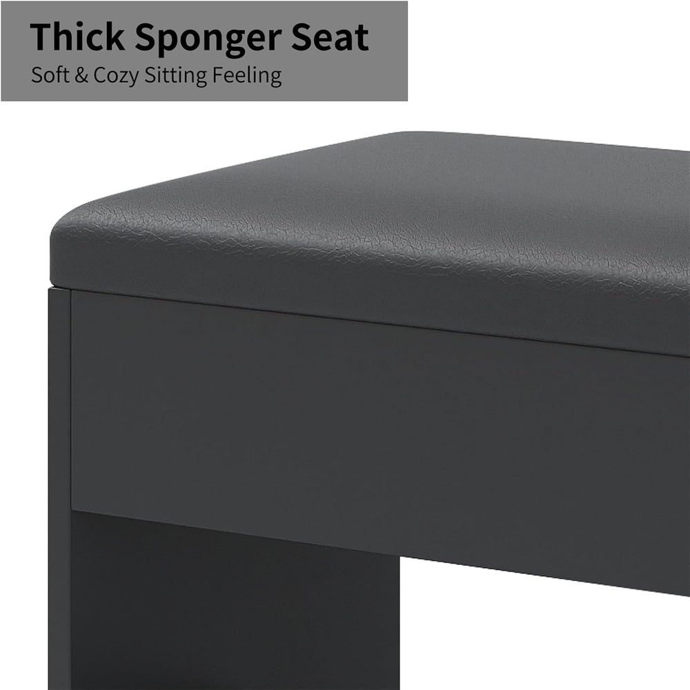 FUSOU 15 Drawers Vanity Desk with Mirror and Lights, Black | 47'' Mak...