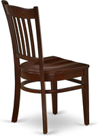 East West Furniture HBGR3-MAH-W 3 Piece Dining Room Table Set Contains a Round Kitchen Table with Pedestal and 2 Dining Chairs, 42x42 Inch, Mahogany
