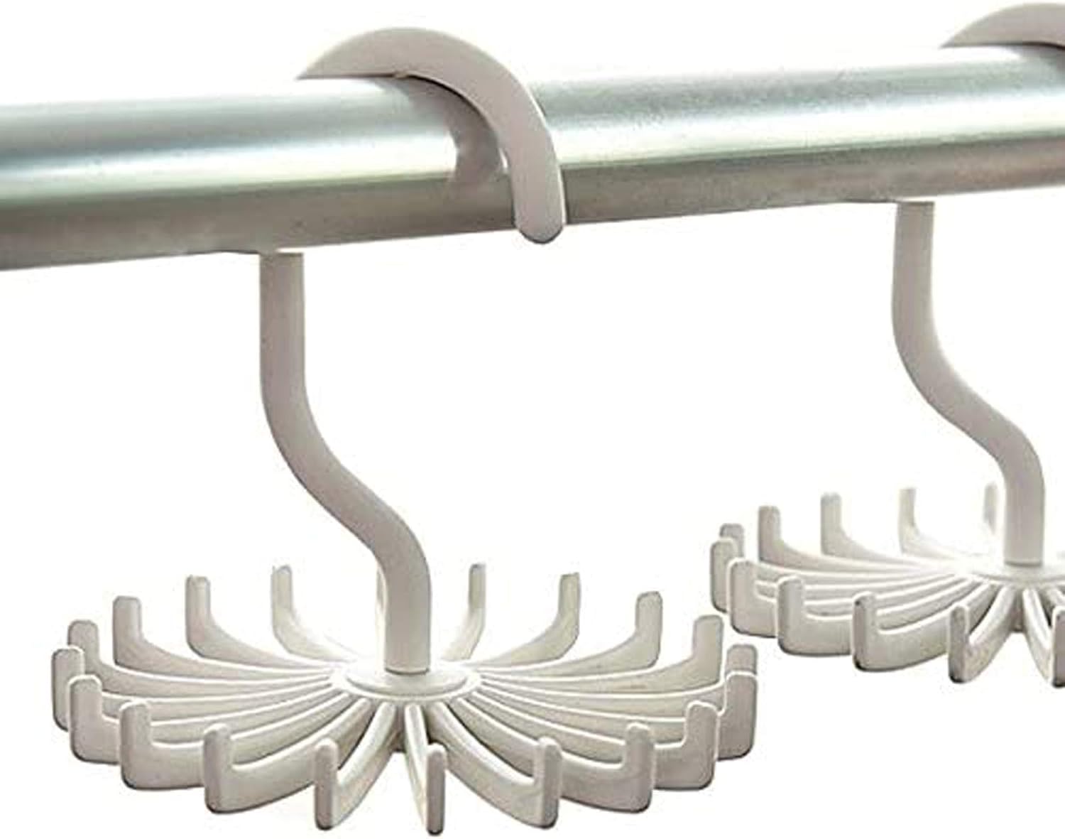 3 Pack Twirl Ties Rack Hanger Closet Organizer Hook Holder (White) | headband