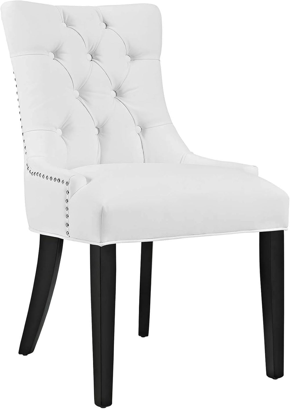Modway Regent Modern Tufted Faux Leather Upholstered Two Dining Chairs with N...