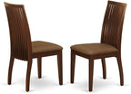 East West Furniture PSIP3-MAH-C 3 Piece Dining Room Table Set Contains a Rectangle Wooden Table with Butterfly Leaf and 2 Linen Fabric Kitchen Dining Chairs, 32x60 Inch, Mahogany