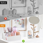 Hair Tool Organizer - Bathroom Vanity Organizers and Storage, Hair Styling Accessories Hot Tools Organizer Hair Dryer, Blow Dryer, Curling Iron, Flat Iron, Hair Straightener, White