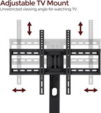 MAHANCRIS TV Stand with Mount for up to 75", Entertainment Center with Switch-Controlled Charging Station, Swivel TV Stand Mount with Fabric Drawers, for Living Room, Black TVBK154E01N2