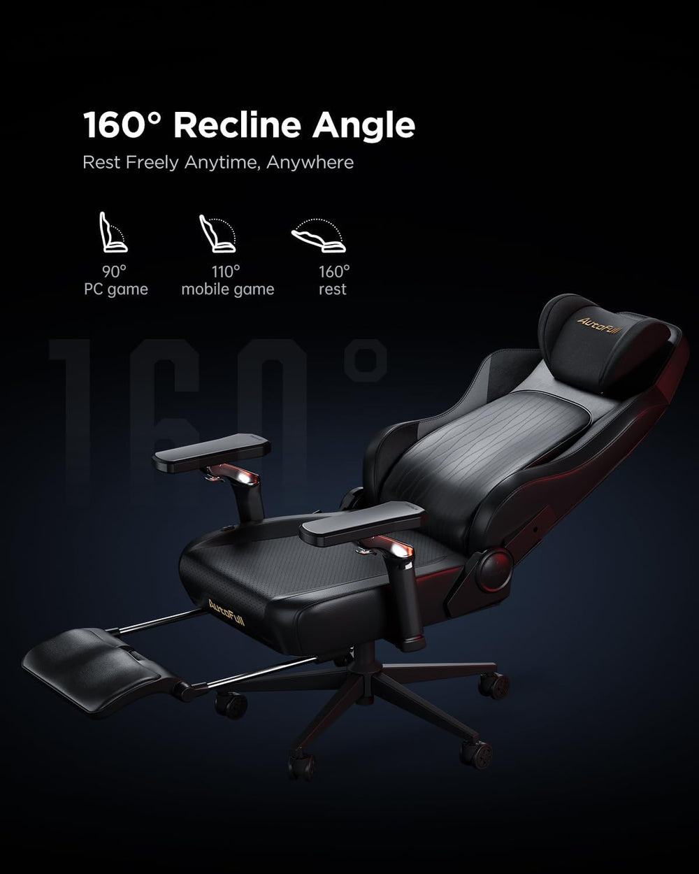 AutoFull M6 Gaming Chair, Ergonomic Office Chair with Ventilated Heating, AUT...
