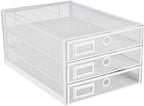 Annova Desk Organizer Wire Mesh 3 Tier Sliding Drawers Paper Sorter/Multifunctional/Premium Solid Construction for Letters, Documents, Mail, Files, Paper, Kids' Art Supplies (White)