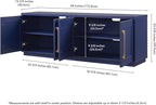 Henn&Hart Tillman TV Stand, 68" Wide, Blue