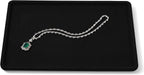 Microfiber Jewelry Display Flat Tray for Rings Earrings Necklace Bracelet, Jewelry Photograph Display Catchall Organizer Tray Dish(L,Black)