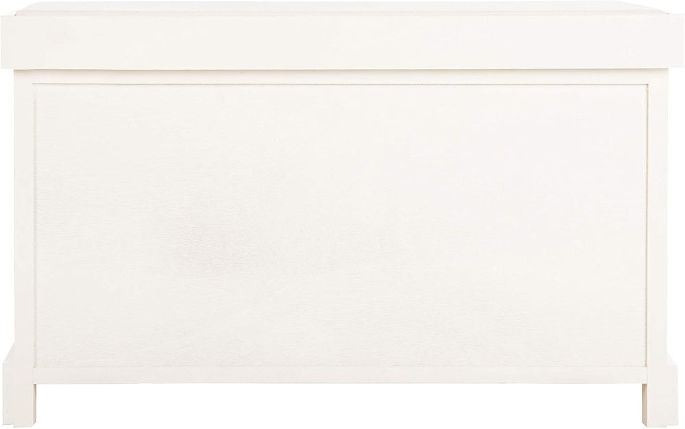 SAFAVIEH Furniture - Freddy 2-Basket Storage Bench - Vintage White - Solid Wo...