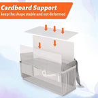 Loghot Bedside Caddy/Bedside Storage Bag Hanging Organizer for Bunk and Hospital Beds,Dorm Rooms Bed Rails,Can be Placed Glasses,Books,Mobile Phones,Keys (New Grey-1)