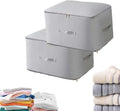 2PCS Ultra Space Saving Self Compression Organizer,Dustproof And Moisture-Proof Compression Storage Bag For King/Queen Comforters, Pillows, Bedding/Quilt, Blanket, Duvet (Gray, Large)