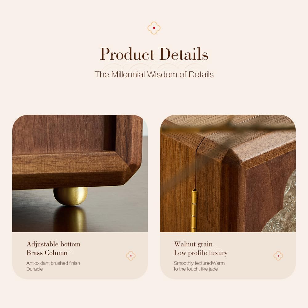 Double Door Jewelry Box, Black Walnut Jewelry Storage with Velvet Lining | 5-Layer Wooden Organizer with Magnetic Closure for Birthday, Wedding