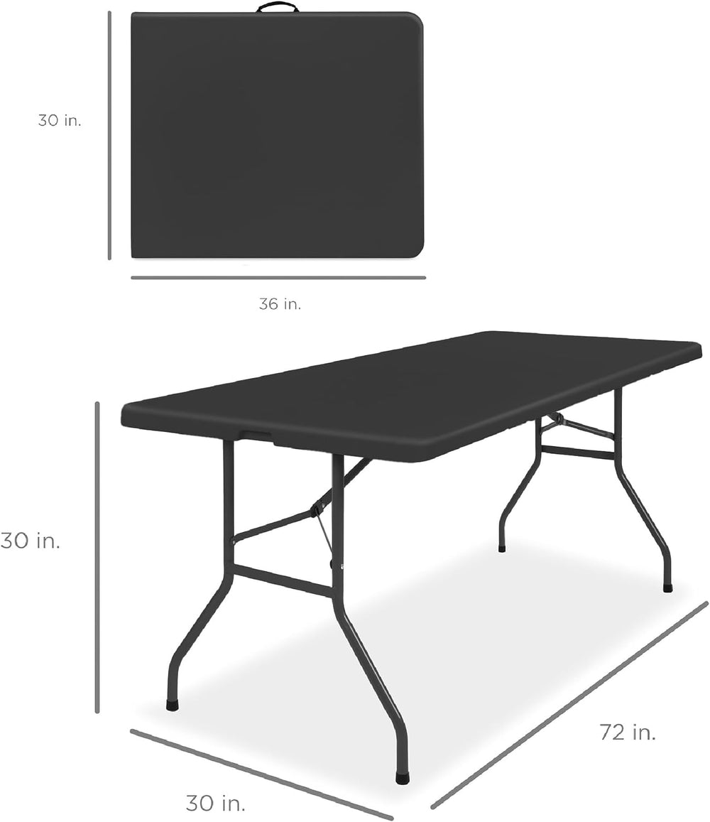 Best Choice Products 6ft Plastic Folding Table, Indoor Outdoor Heavy Duty Por...