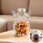 Owl Treat Jar, Airtight Glass Snack Container with Lid, Cute Owl Shaped Candy Pet Snack Jar, Clear Box Cute Container for Kitchen Food Storage