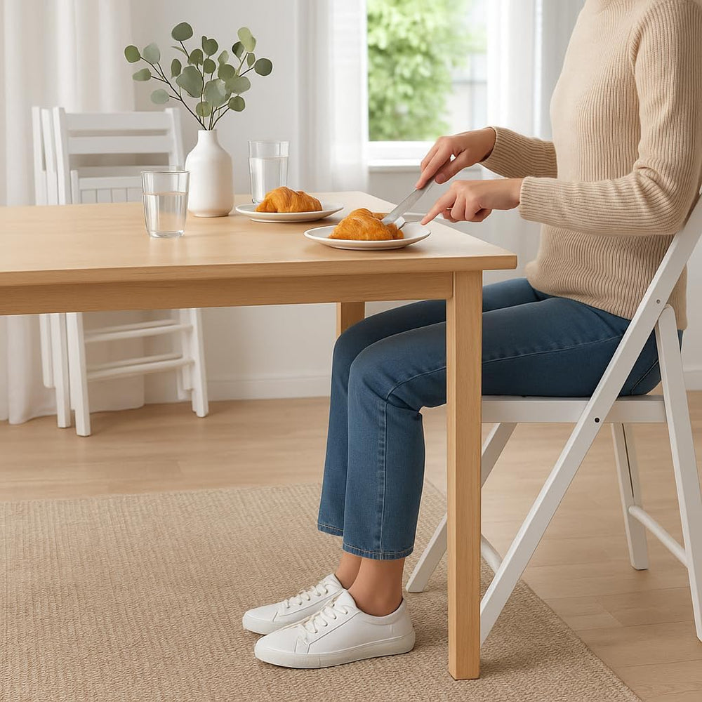 Ergode Robin 4-Piece Folding Chairs, Solid Wood, Walnut & White