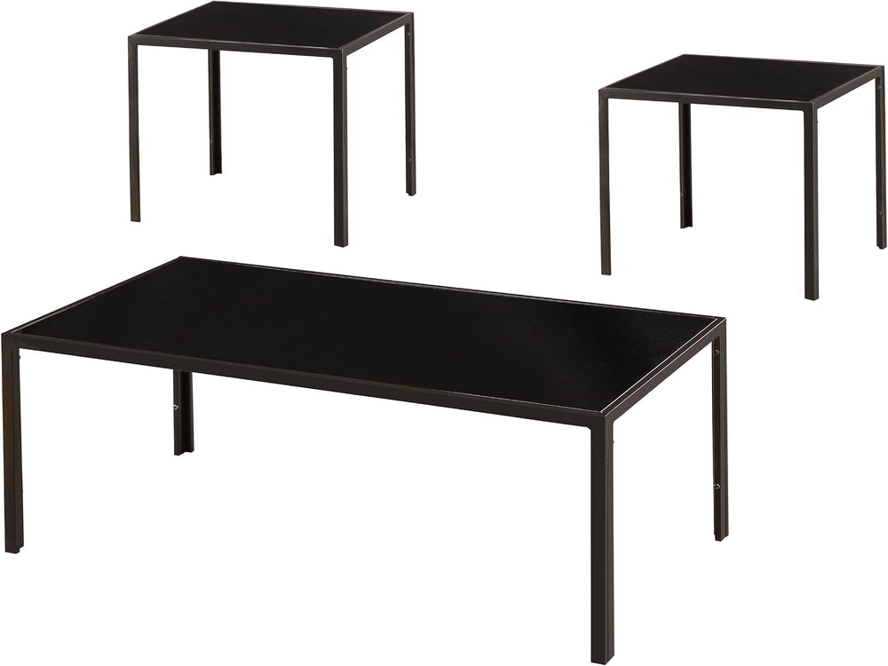 Coaster Home Furnishings - Brock - Glass and Metal - 3-Piece Rectangular Coff...