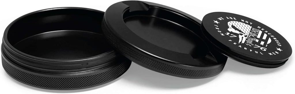 Metal Can | Metal Container for Pouches | Aluminum Used Pouch Storage Tin | Airtight O-Ring Moisture Odor Proof EDC Pocket Tin | Defiance Edition (Black)