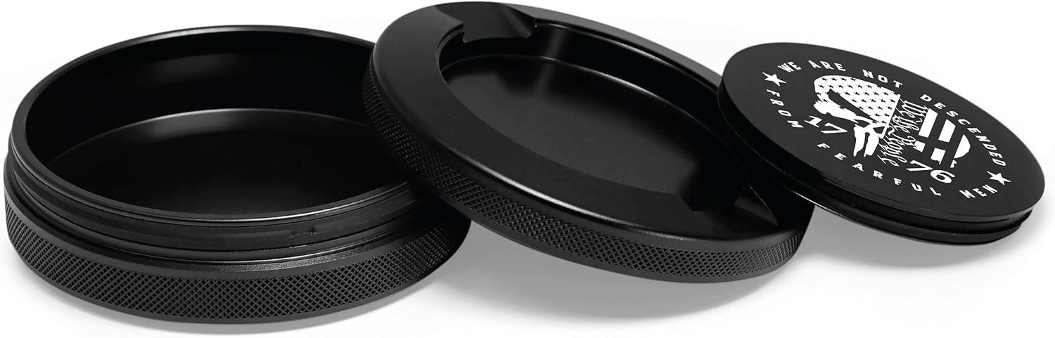 Metal Can | Metal Container for Pouches | Aluminum Used Pouch Storage Tin | Airtight O-Ring Moisture Odor Proof EDC Pocket Tin | Defiance Edition (Black)