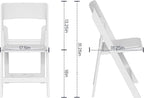 Flash Furniture Hercules Tucker Commercial White Resin Folding Chair - Lightweight, Vinyl Padded Removable Seat, Indoor Outdoor Use, Event & Wedding Ready, Set of 4